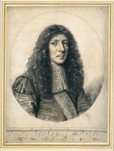 Portrait of John Aubrey by William Faithorne